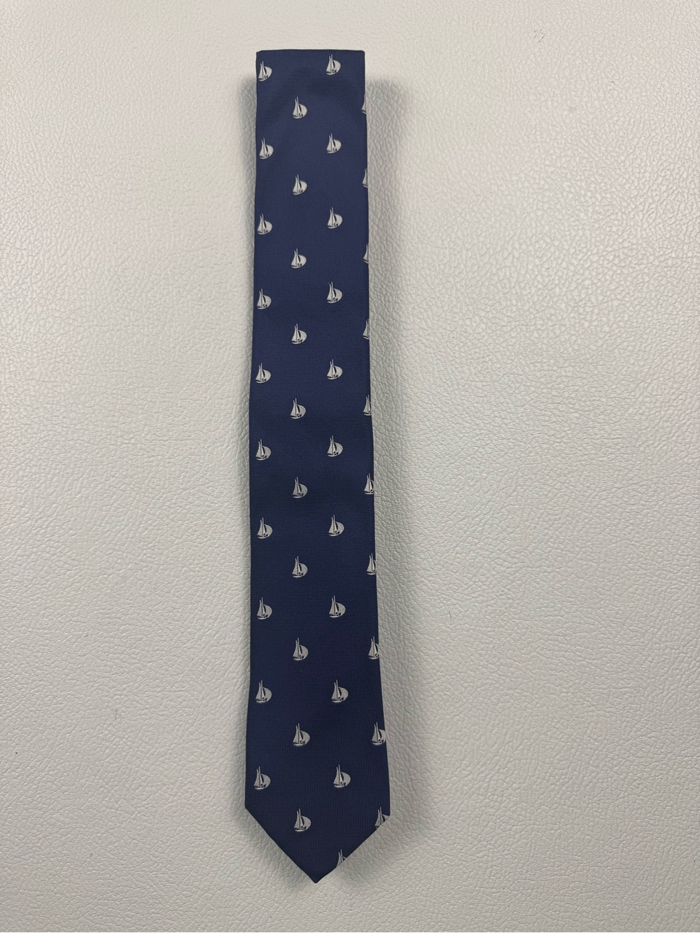 J.Crew Navy Sailboat Nautical Tie Handmade USA 59” Preppy